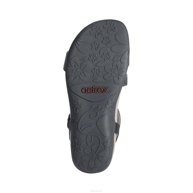 نحيف أسود Aetrex صندل غابي بربع حزام قابل للتعديل NJ6210