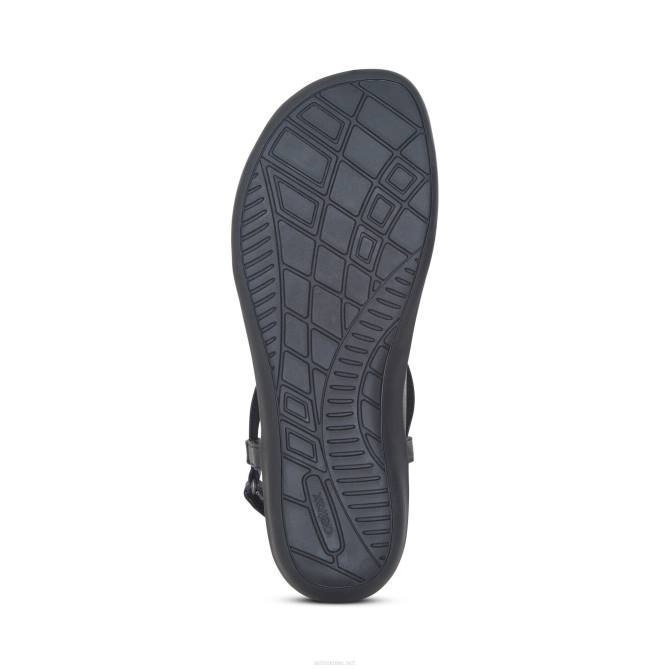 نحيف أسود Aetrex صندل ثونغ شارلي NJ62115