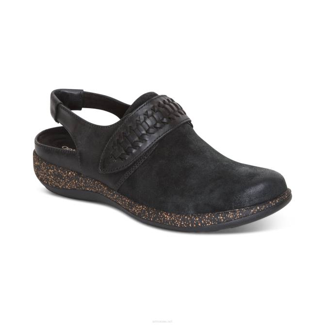 نحيف أسود Aetrex leni slingback قبقاب NJ62191