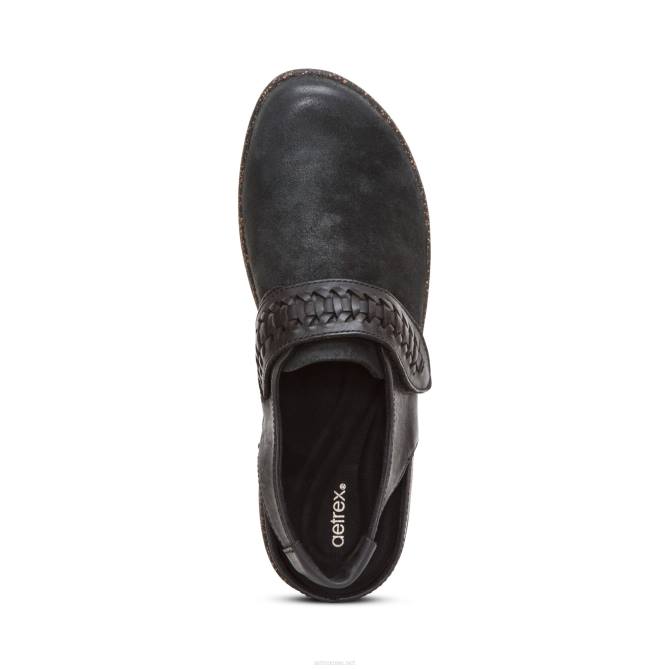نحيف أسود Aetrex leni slingback قبقاب NJ62191