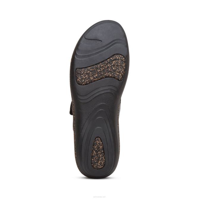 نحيف أسود Aetrex leni slingback قبقاب NJ62191