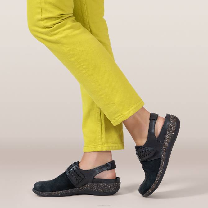 نحيف أسود Aetrex leni slingback قبقاب NJ62191