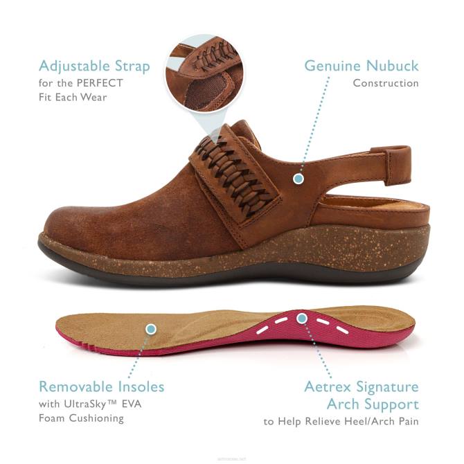 نحيف تبغ Aetrex leni slingback قبقاب NJ6296