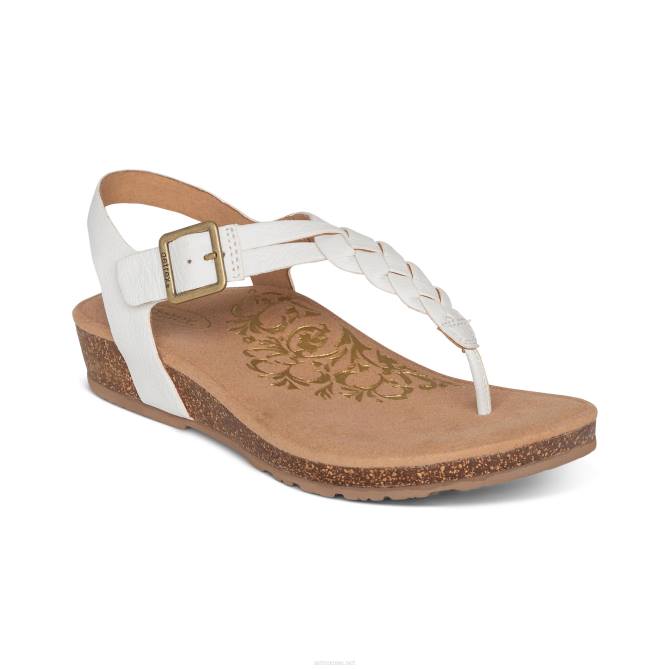 نحيف أبيض Aetrex هاربر قابل للتعديل ثونغ slingback NJ62260