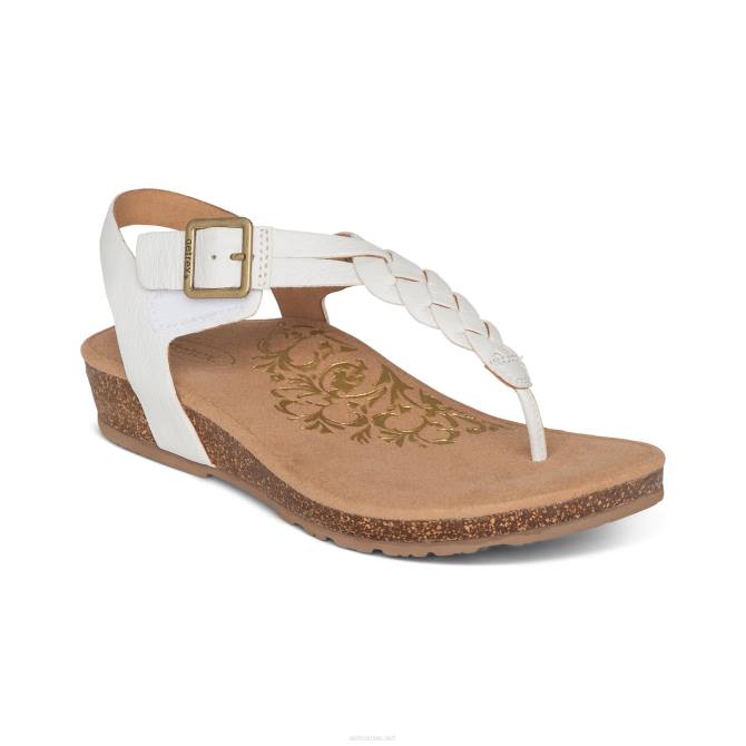 نحيف أبيض Aetrex هاربر قابل للتعديل ثونغ slingback NJ62260
