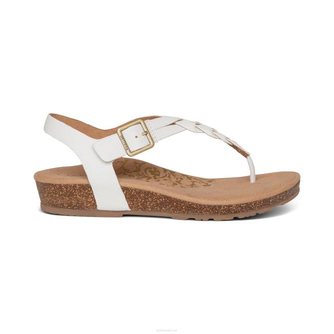 نحيف أبيض Aetrex هاربر قابل للتعديل ثونغ slingback NJ62260
