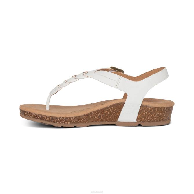 نحيف أبيض Aetrex هاربر قابل للتعديل ثونغ slingback NJ62260