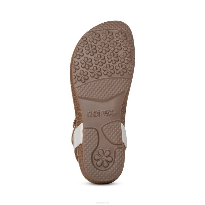 نحيف أبيض Aetrex هاربر قابل للتعديل ثونغ slingback NJ62260