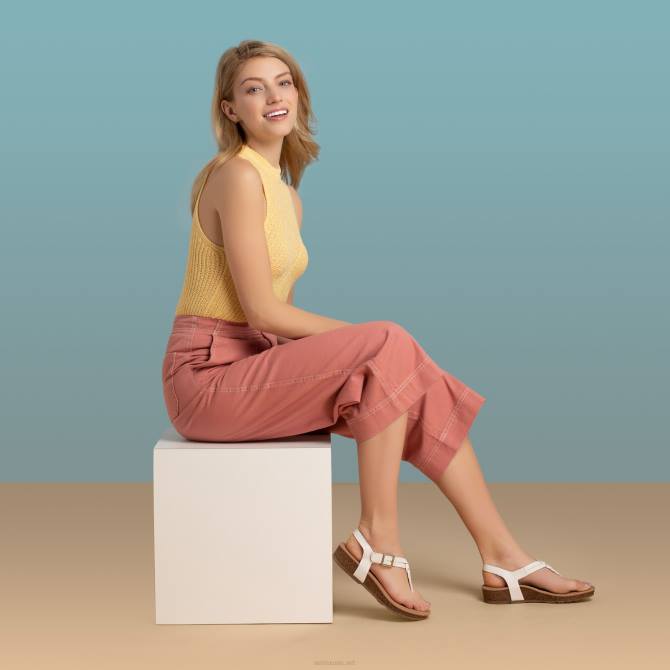 نحيف أبيض Aetrex هاربر قابل للتعديل ثونغ slingback NJ62260